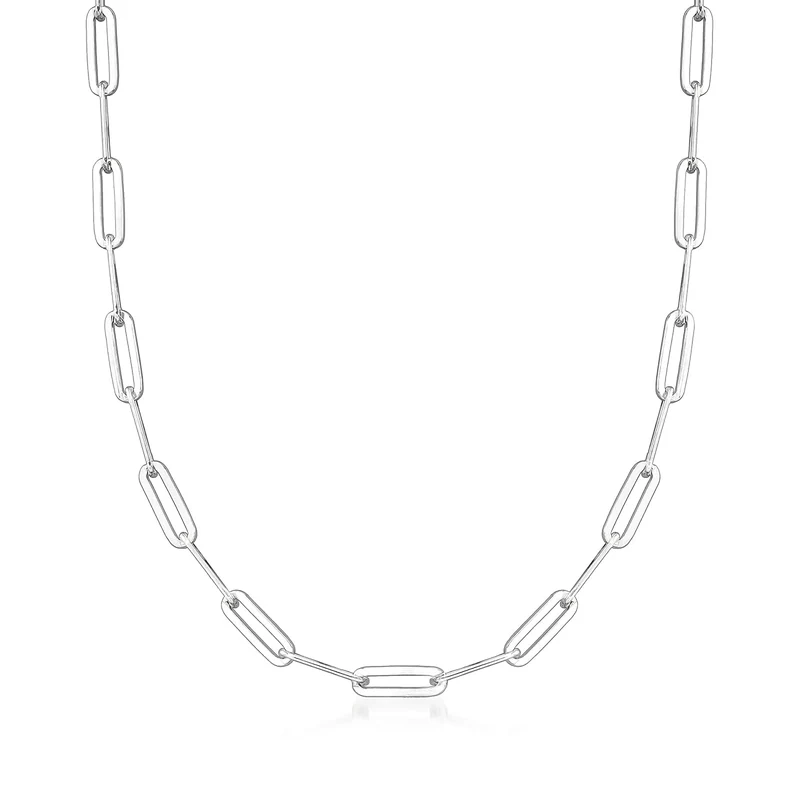 Sterling Silver Paper Clip Link Necklace Charles Garnier Jewelry Fine jewelry